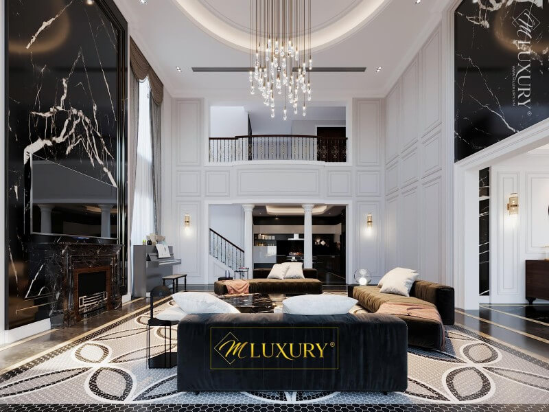 Thiết kế nội thất phòng khách biệt thự đẹp, sang và đẳng cấp